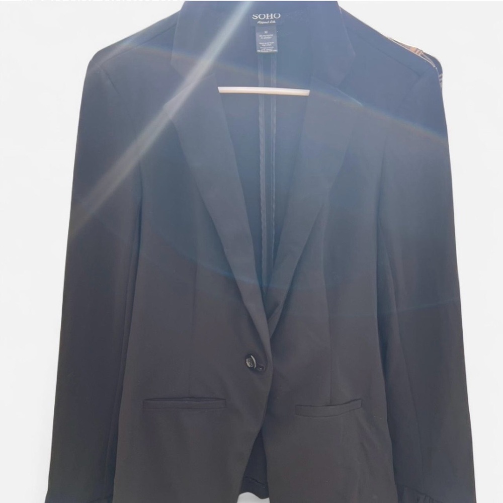 Soho Apparel Black Blazer with Ruffle Cuffs